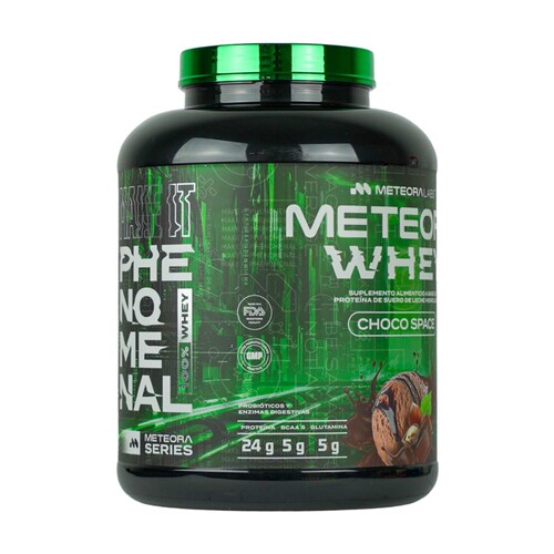 METEORA LABS | 100% Whey protein | Proteína hidrolizada de suero de leche con 24 gr | Baja en carbohidratos | Sin azúcares añadidos | BCAA | Con probióticos y enzimas digestivas | Proteína whey sabor Chocolate avellana | 65 Servicios | 2.27 kg
