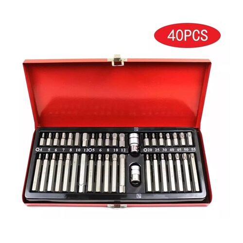 Juego Torx Y Hexagonales Con Adaptador, 40 Piezas