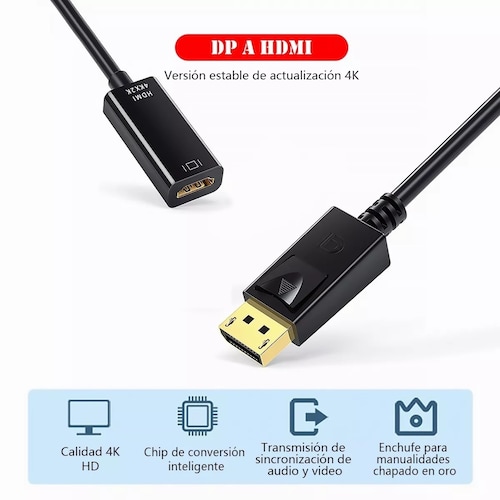 Adaptador Convertidor Display Port A Hdmi 4k Fullhd Dp