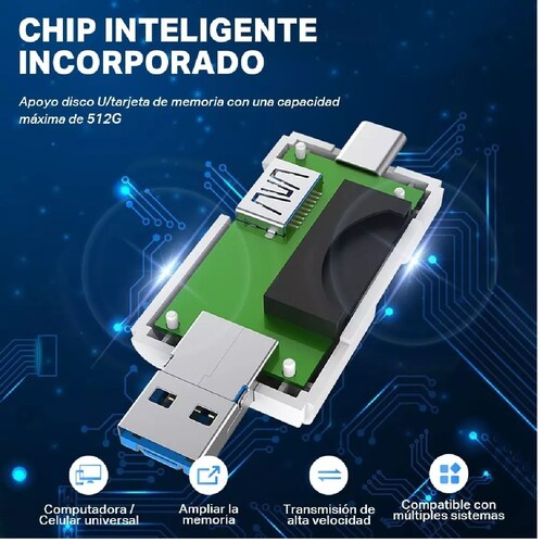 Lector De Tarjetas 6 En 1 Adaptador Micro Sd Usb Otg Celular