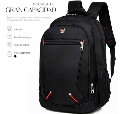 Mochila De Negocios De Gran Capacidad Negra