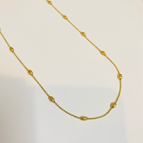 Cadena con bolitas- Baño de oro 18K- Cadena dorada- Collar dorado