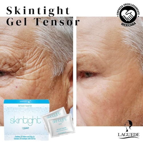   Gel Natural Tensor de Arrugas y Bolsas debajo de Ojos Skintight Paq/20 sobres Laguede.