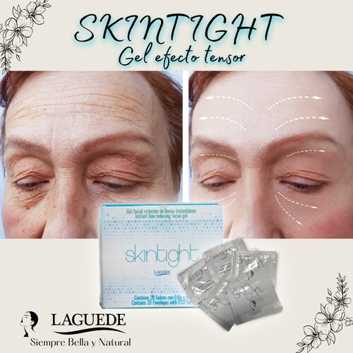   Gel Natural Tensor de Arrugas y Bolsas debajo de Ojos Skintight Paq/20 sobres Laguede.