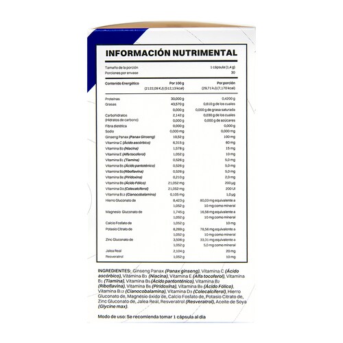 Smar Vit Vitaminas y Minerales Hombres  30 capsulas  Suplemento Alimenticio 
