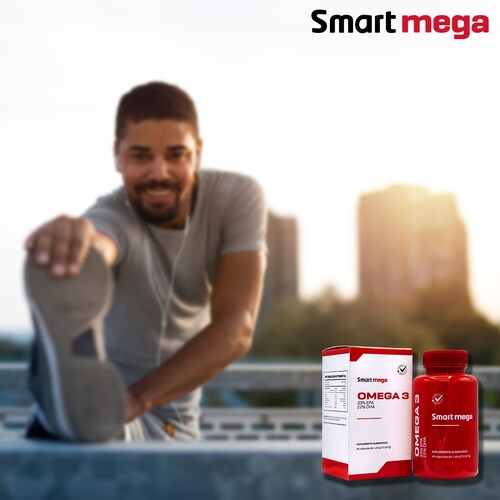 Smart Mega OMEGA 3  33% EPA + 22% DHA  30 capsulas Suplemento alimenticio 