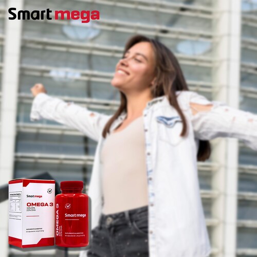 Smart Mega OMEGA 3  33% EPA + 22% DHA  30 capsulas Suplemento alimenticio 