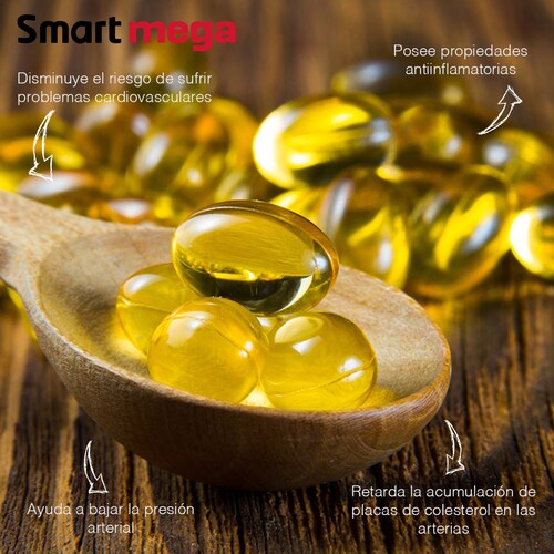 Smart Mega OMEGA 3  33% EPA + 22% DHA  30 capsulas Suplemento alimenticio 