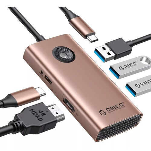 Adaptador Pd60w Hdmi Multipuertos Usb 3.0 5 En 1 Usb Hub 