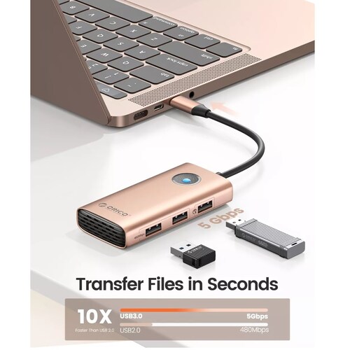 Adaptador Pd60w Hdmi Multipuertos Usb 3.0 5 En 1 Usb Hub 