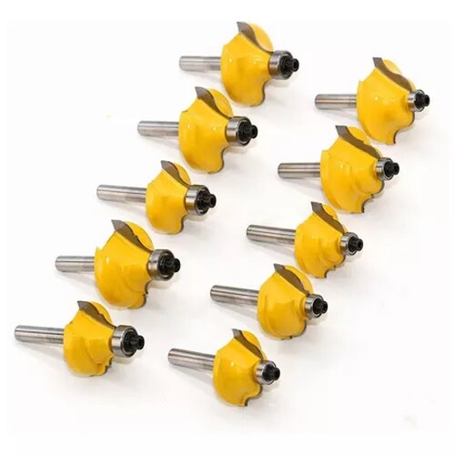 50 Brocas Fresas Router 6,35mm 1/4 De Madera Taladro Estuche