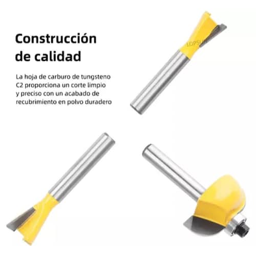 50 Brocas Fresas Router 6,35mm 1/4 De Madera Taladro Estuche