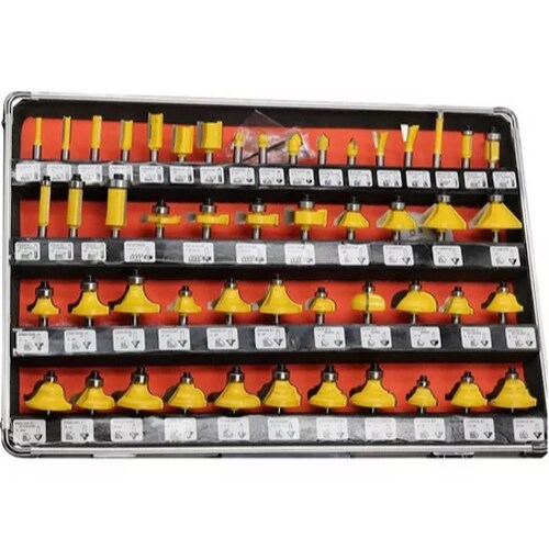 50 Brocas Fresas Router 6,35mm 1/4 De Madera Taladro Estuche