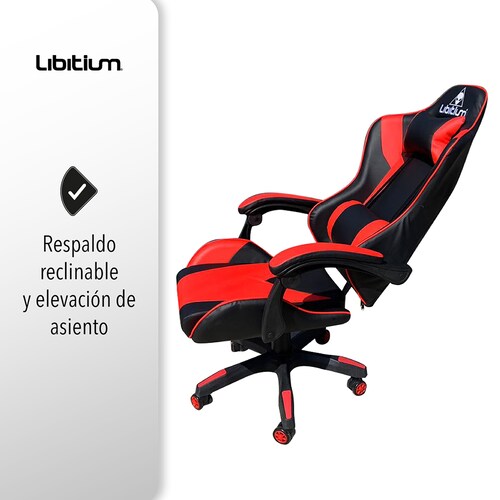 Silla Gamer Libitium Gaming Consola Pc Ergonomica Reclinable Rojo.
