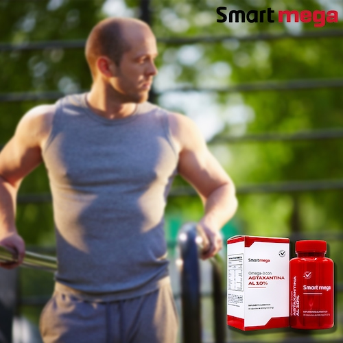 Smart Mega Omega 3 con Astaxsantina al 10% 30 Cápsulas  Suplemento Alimenticio 