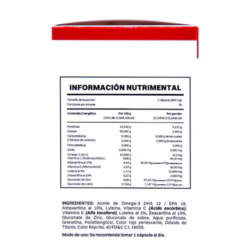 Smart Mega Omega 3 con Astaxsantina al 10% 30 Cápsulas  Suplemento Alimenticio 