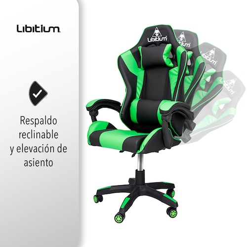 Silla Gamer Libitium Gaming Consola Pc Ergonomica Reclinable Verde