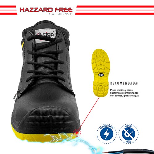 Zapato de Seguridad Tigo by WSM, Ergonómico y muy ligero. Con casquillo de Policarbonato. Bota Industrial. Es un calzado Industrial dieléctrico y antiderrapante. Est. 9005-MT
