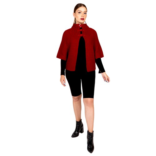 Saco Capa En Tejido Para Mujer *017- Rojo 