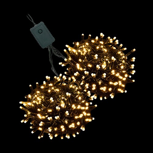 Serie Navideña 400 Led Luz Calida 8 Funciones 18 Metros Cable Verde