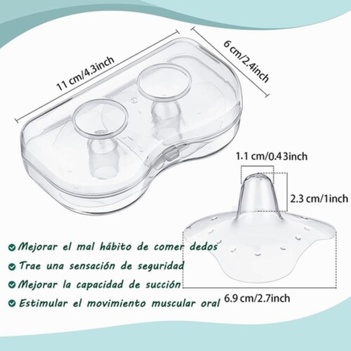 Pezonera Para Lactancia Protectora, 2 Protectores Para Pezón Transparentes