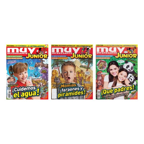 3 Revistas Muy interesante Junior Cultura Leer Niños Escolares Juegos .
