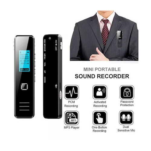 Mini Grabadora De Voz Digital Con Micrófono/usb 40 Horas
