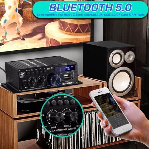 Mini Amplificador De Audio Para Auto Casa 2 De Canales 600w