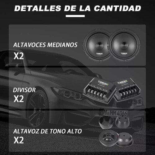 Set De Medios 6.5 Pulgadas Coaxial Bocinas Para Auto Cuerno