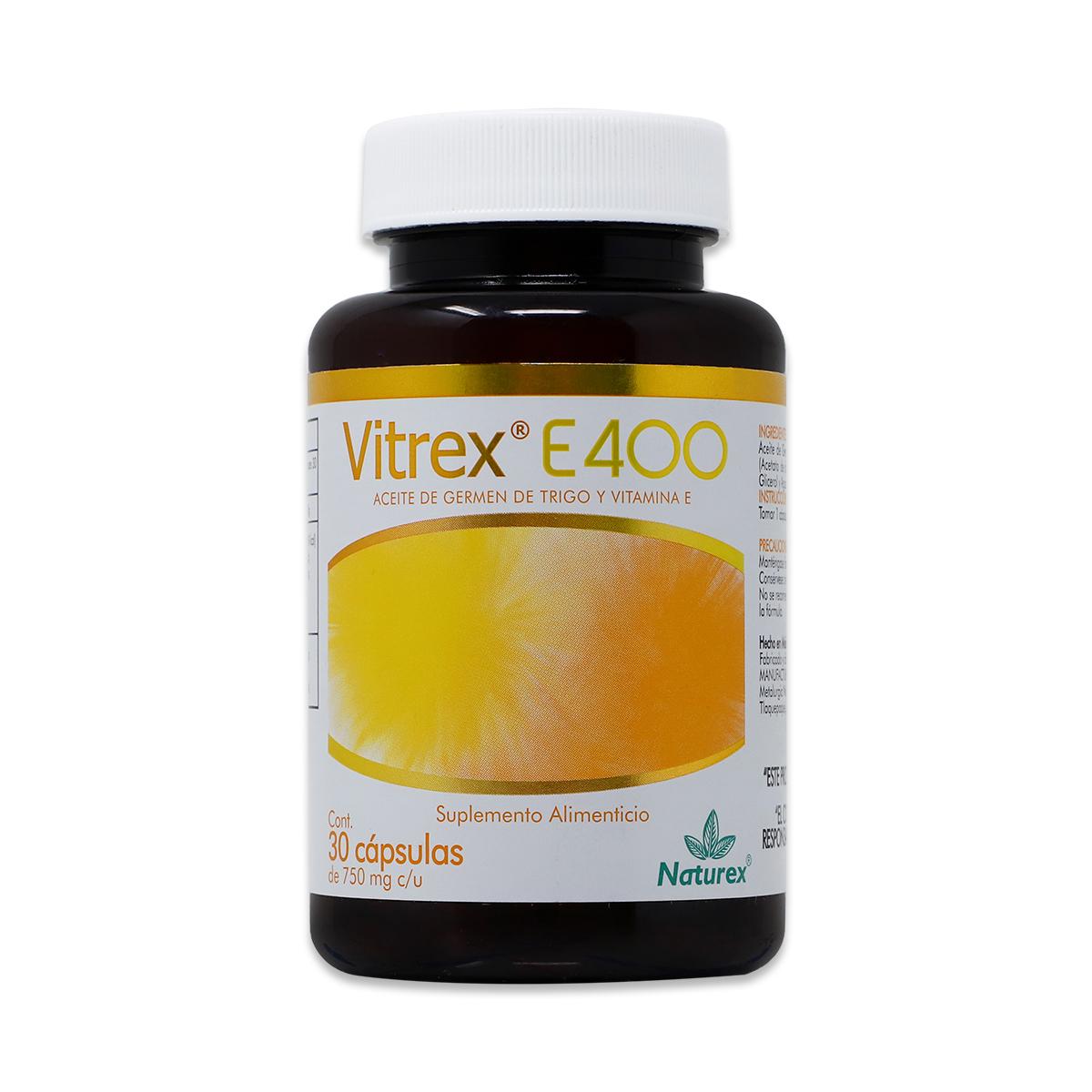 Vitrex E 400: Suplemento de Vitamina E en Cápsulas - Frasco con 30 Caps ...