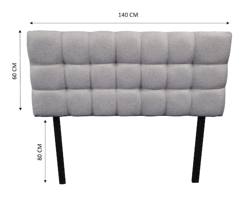 Cabecera Linq Abotonada Gris plata Matrimonial El Bazar Store.