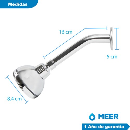 CNX Regadera Cromada ABS para Baño con Tubo de Acero Inoxidable (Con sistema anti-sarro).