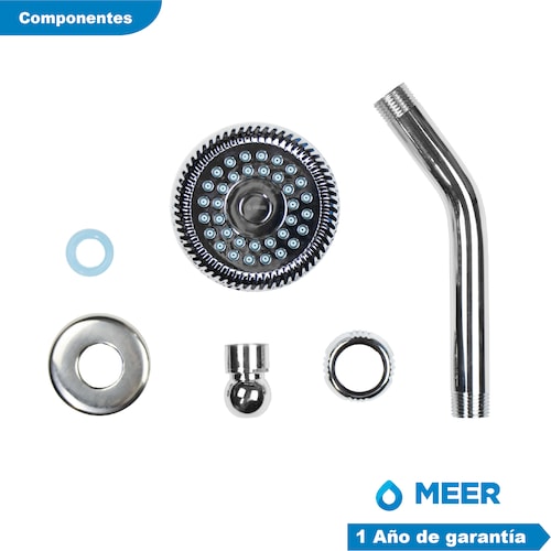 CNX Regadera Cromada ABS para Baño con Tubo de Acero Inoxidable (Con sistema anti-sarro).
