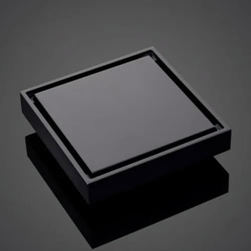 Coladera De Drenaje De Acero Inoxidable Invisible De 10x10cm Negro