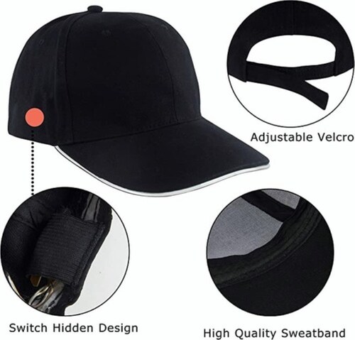 Gorra De Béisbol Luz Led Luminosa De Moda