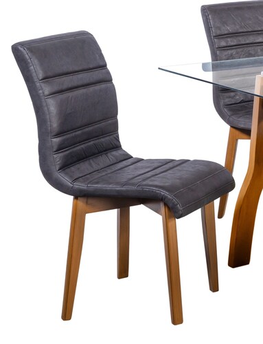 Comedor Parma Negro 6 Sillas Rectangular Madera y Cristal.