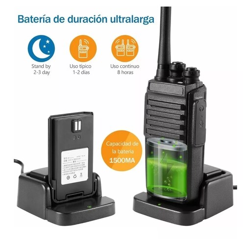 Pack 2 Radios Walkie Talkie Recargable, Con Manos Libres
