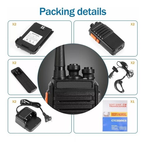 Pack 2 Radios Walkie Talkie Recargable, Con Manos Libres