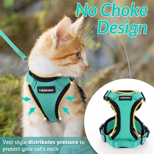 Arnes Gato Antiescape Y Ajustable Con Correa Para Caminar,xs