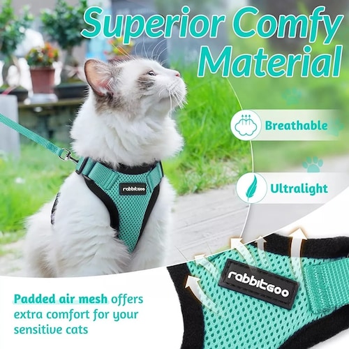 Arnes Gato Antiescape Y Ajustable Con Correa Para Caminar,xs