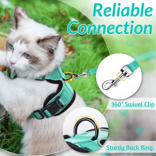 Arnes Gato Antiescape Y Ajustable Con Correa Para Caminar,xs