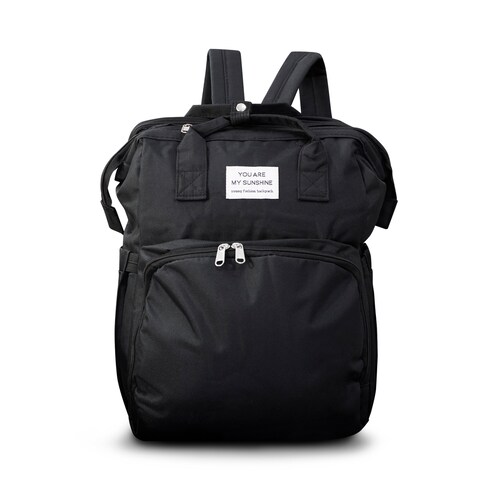 Mochila Pañalera cambiador Multifuncional en color Negro