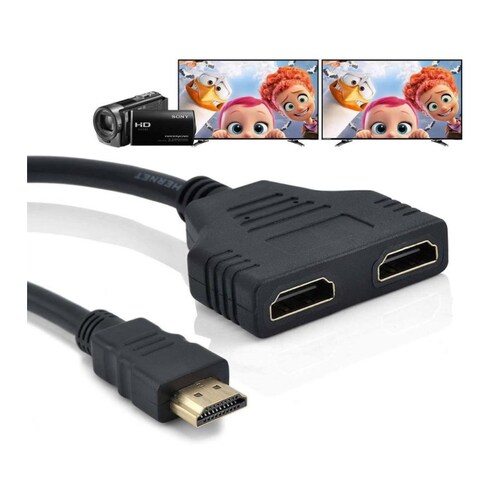 Cable divisor HDMI conmutador vídeo HD adaptador pc consolas portátil pantalla TV negro lap