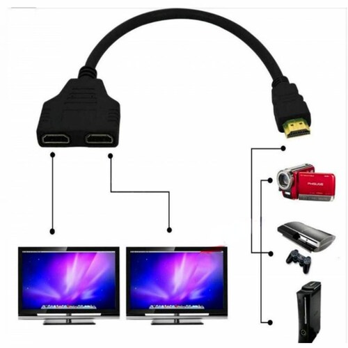 Cable divisor HDMI conmutador vídeo HD adaptador pc consolas portátil pantalla TV negro lap