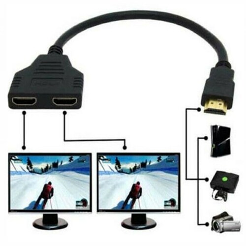 Cable divisor HDMI conmutador vídeo HD adaptador pc consolas portátil pantalla TV negro lap