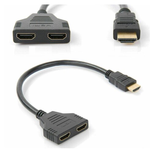 Cable divisor HDMI conmutador vídeo HD adaptador pc consolas portátil pantalla TV negro lap