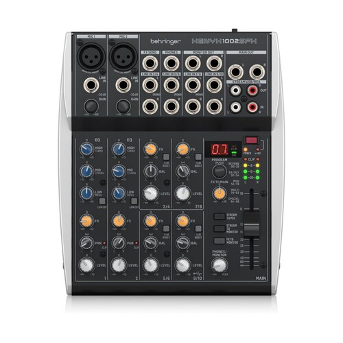 Mezcladora BEHRINGER XENYX 1002SFX 10 Canales Con Efectos.
