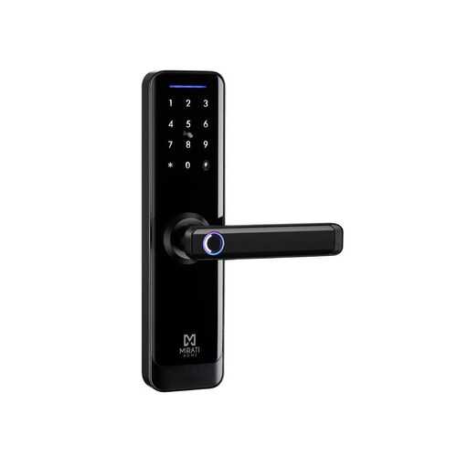 Cerradura electronica inteligente huella digital cdigo de pin llave tarjeta rf seguridad negra