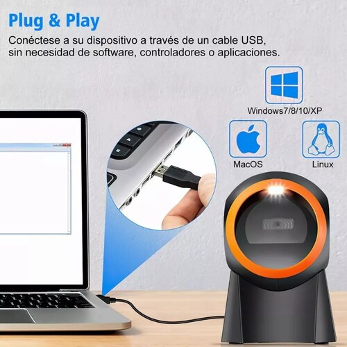 Lector Código Barras Omnidireccional 1d/2d/qr Usb Scanner