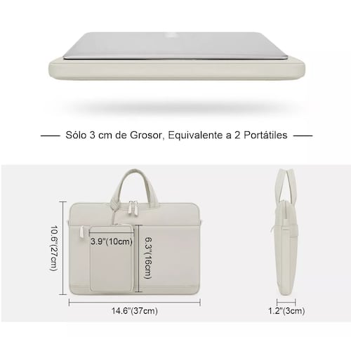Bolsa Para Laptop 15.6 Pulgada+ Bolsa Cable De Alimentacion Gris